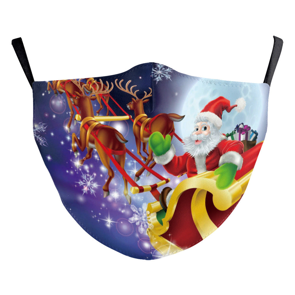 Santa Elk Digital Printing Double-layer Dust Mask