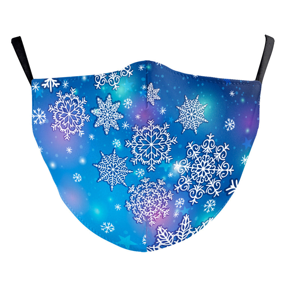 Christmas Snowflake Digital Printing Double-layer Dust Mask