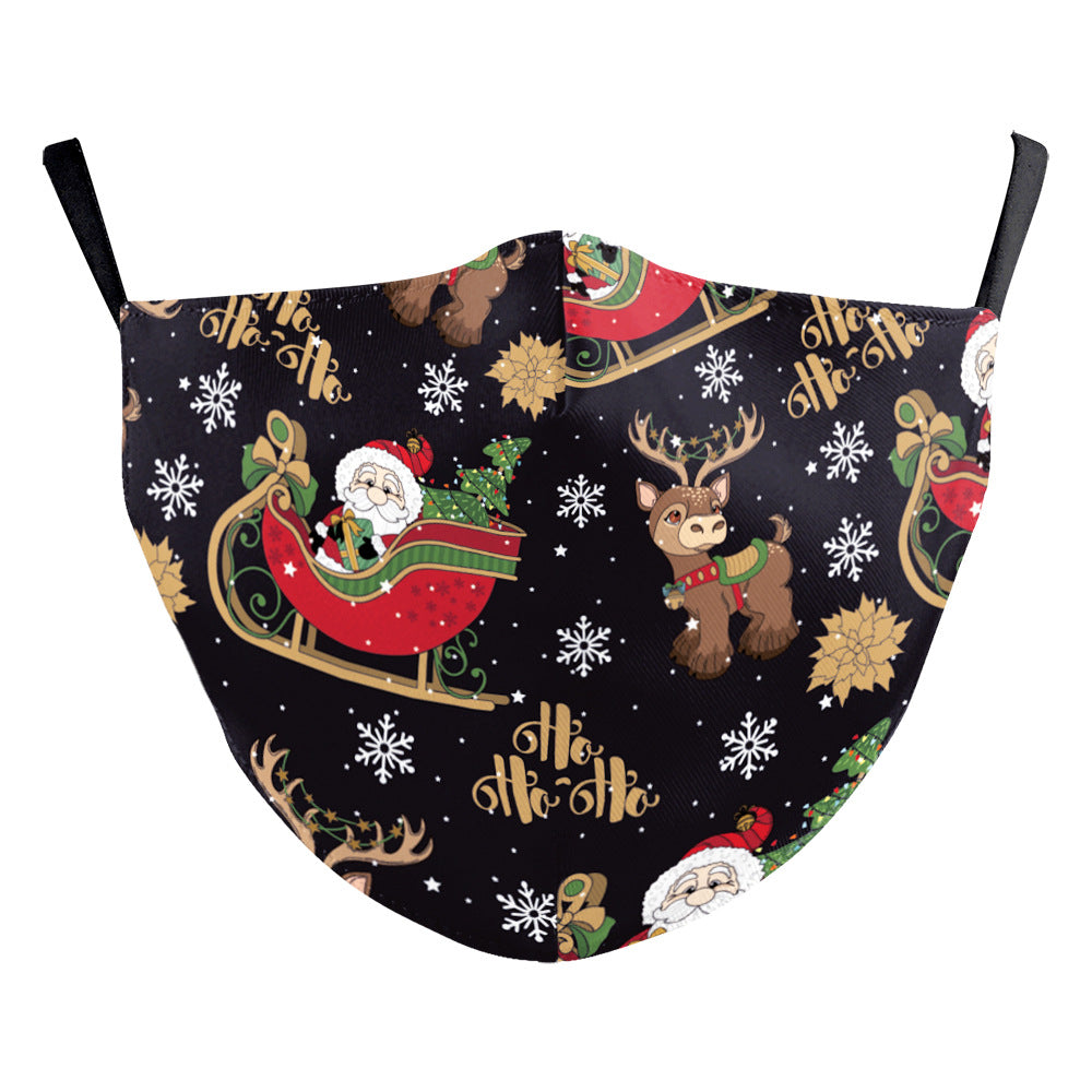 Christmas Snowflake Digital Printing Double-layer Dust Mask