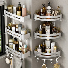 Bathroom Shelf No Drill Wall Mounted Shampoo Bottle Shower