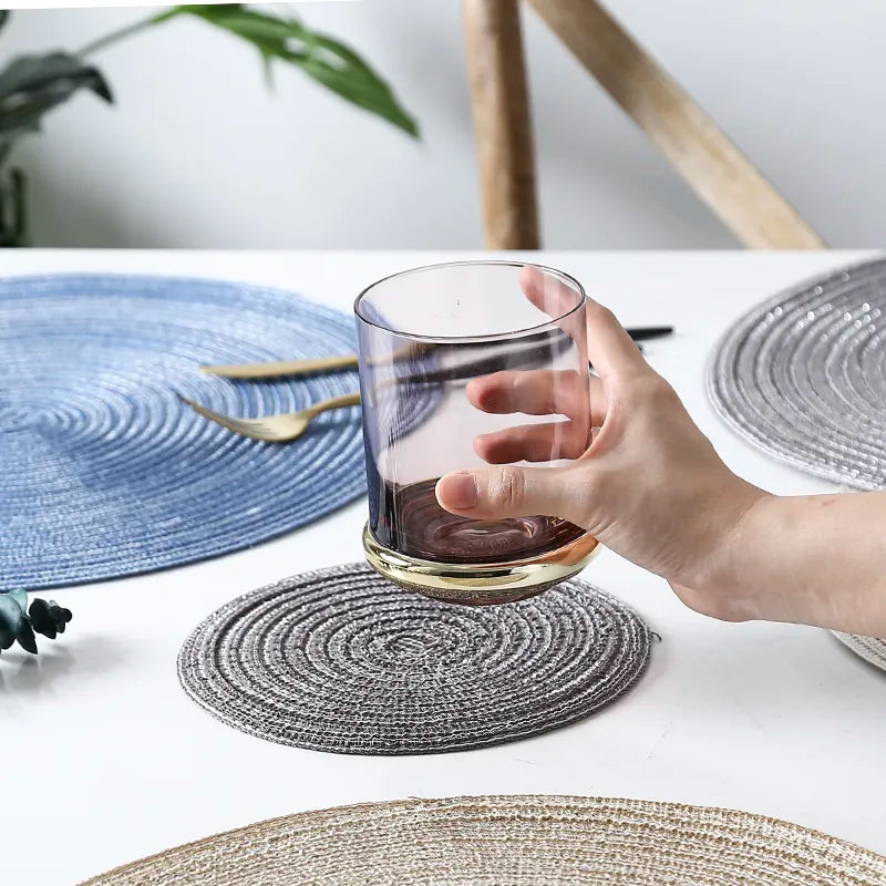 6pcs Round Table Mat Woven