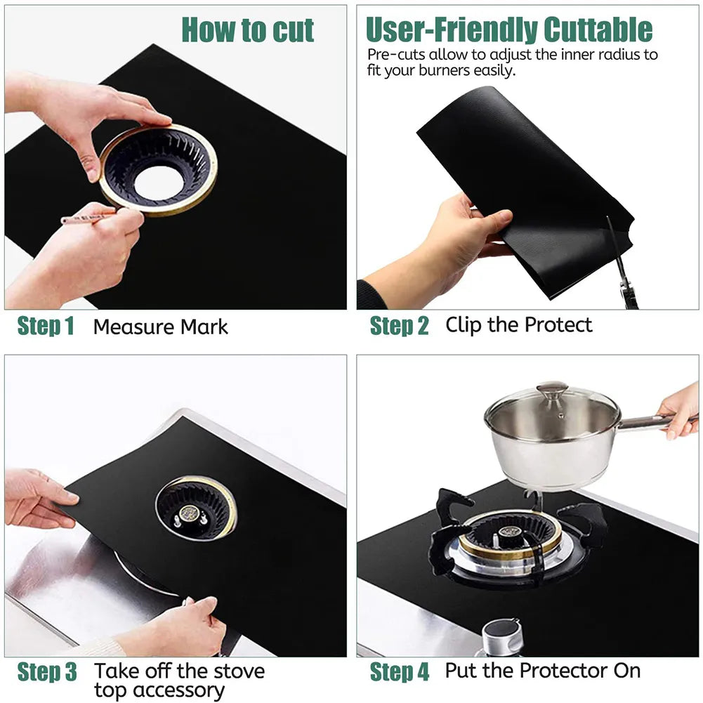 1 Set 5-Hole Gas Stove Pad Protective Cleaning