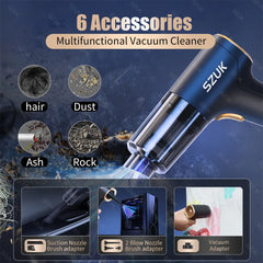 SZUK  Re98000PA Chargeable Car Vacuum Cleaner Home Appliance Auto Robot Wireless