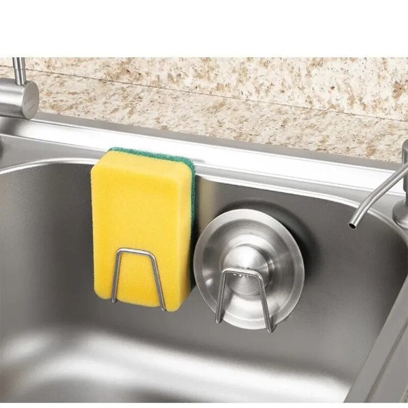 Kitchen Stainless Steel Sponges Racks Self Adhesive Sink Sponges