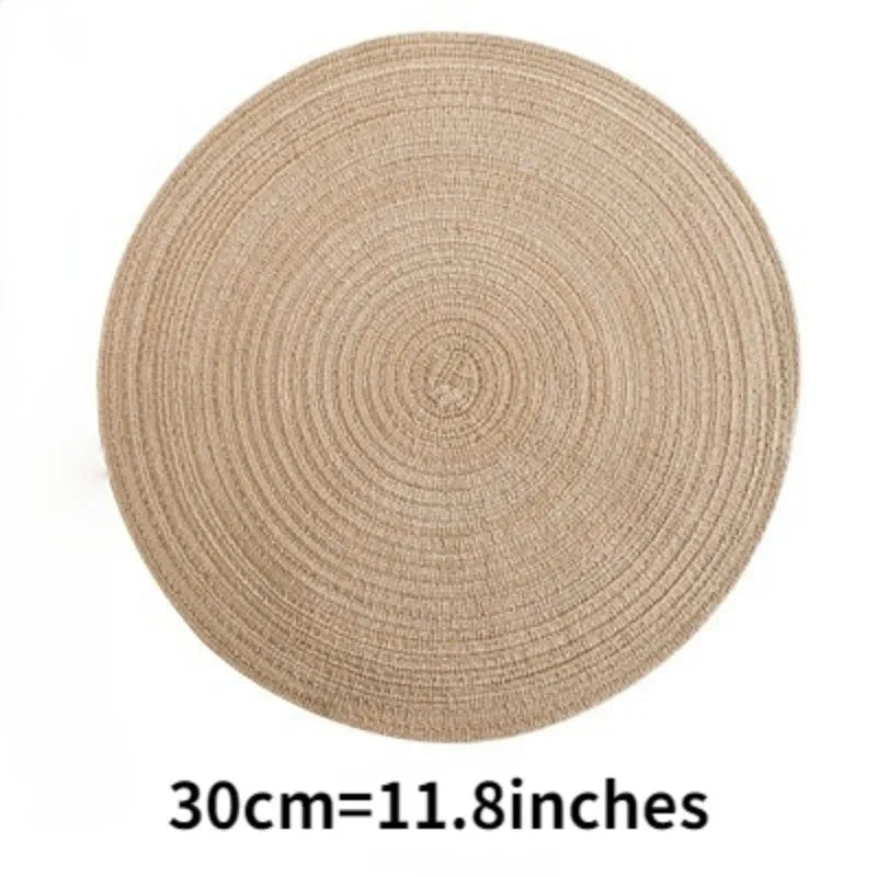 6pcs Round Table Mat Woven