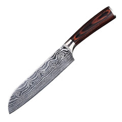 Carbon Steel 7 Inch Santoku Kitchen Knife