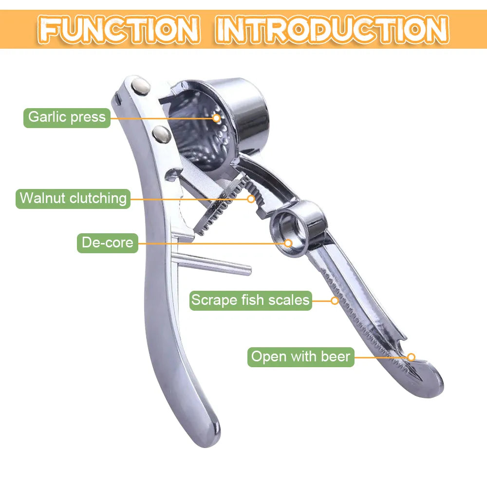 Garlic Press Mincer Stainless Steel Multifunction