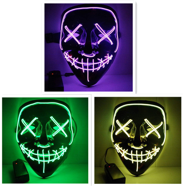 Line Up Festive Led Glitter Grimace Glow Mask