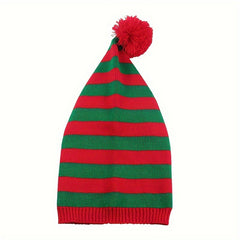 Christmas Knitted Woolen Cap Red And Green