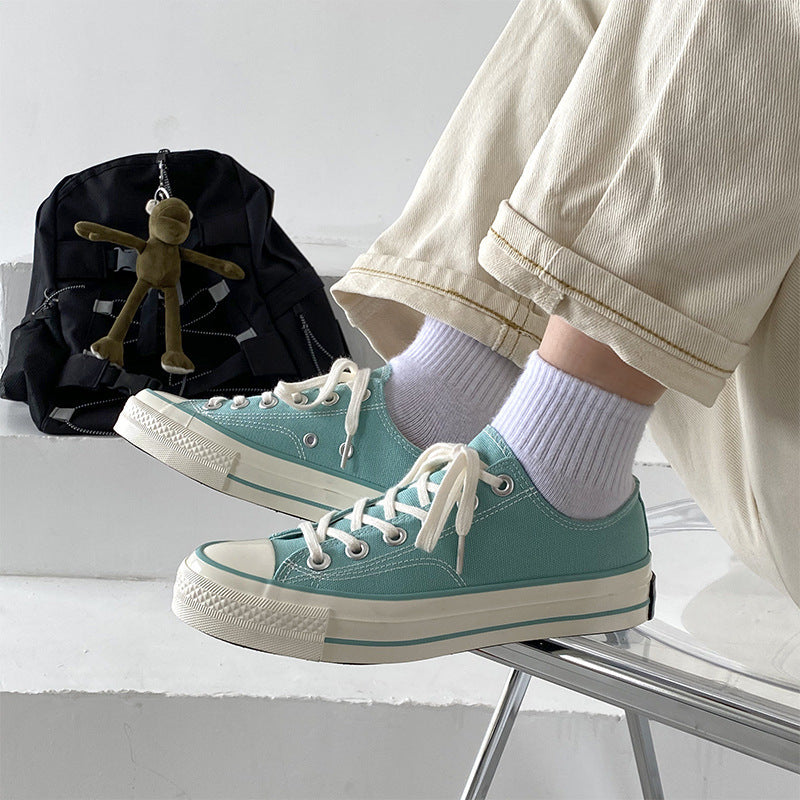 Solid Color Water Blue Canvas Shoes