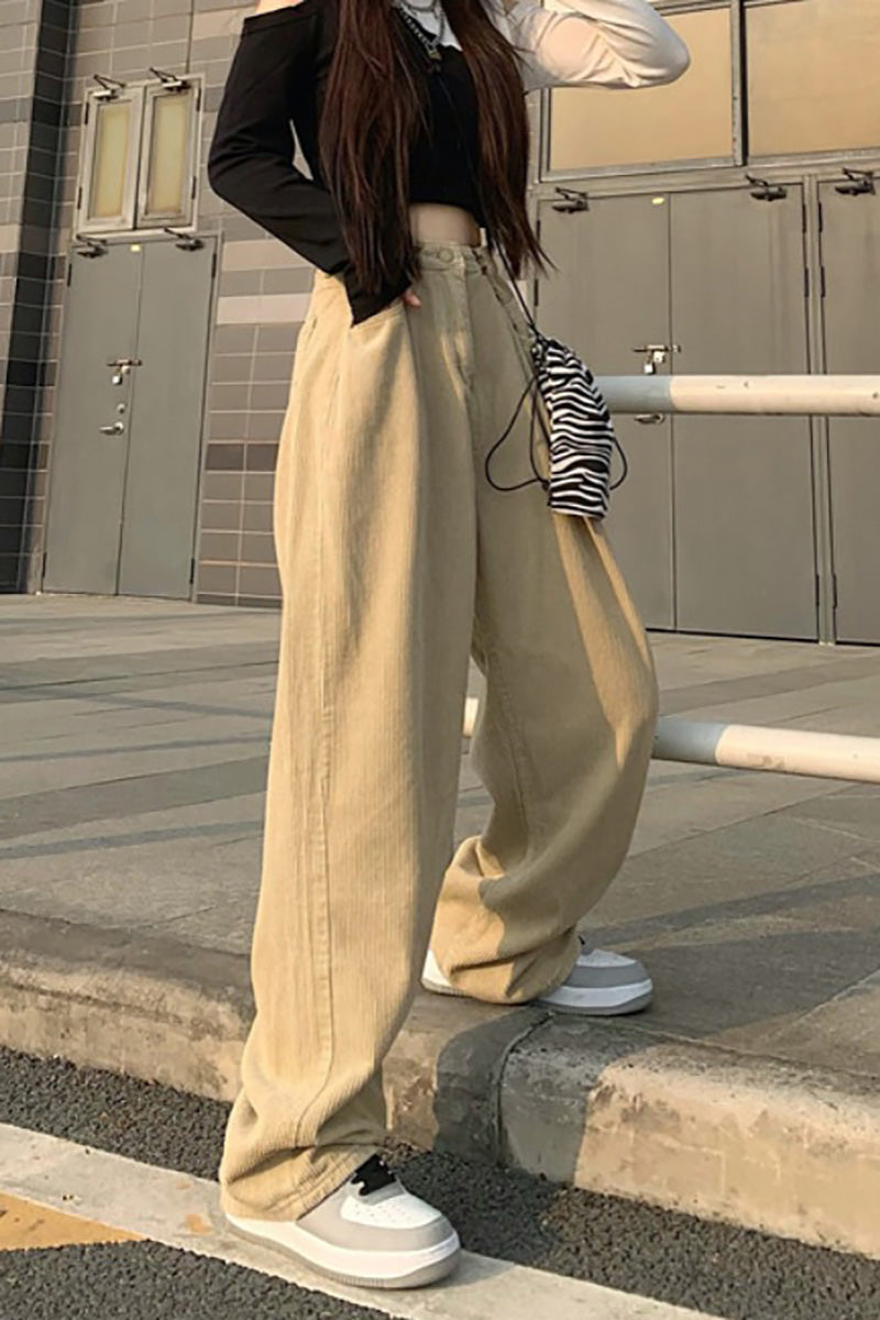 Oversized Corduroy Autumn Women's Loose Wide Leg Pants