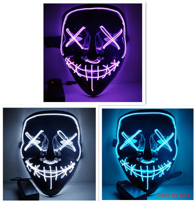 Line Up Festive Led Glitter Grimace Glow Mask