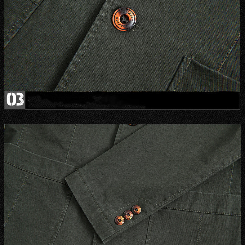 Men's Loose Solid Color Thin Work Coat