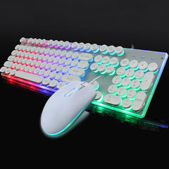 Colorful Crystal Luminous Wired Keyboard Mouse Set