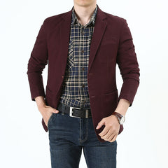 Men's Loose Solid Color Thin Work Coat
