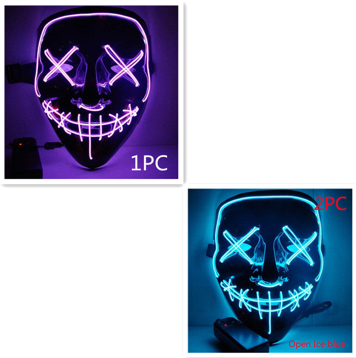 Line Up Festive Led Glitter Grimace Glow Mask