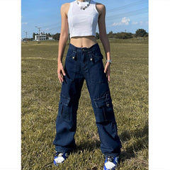 Loose Mop Wide-leg Workwear Pants