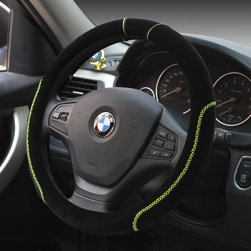 Car plush steering wheel cover