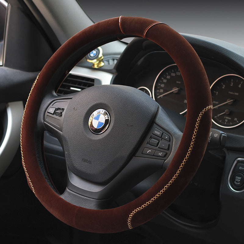 Car plush steering wheel cover