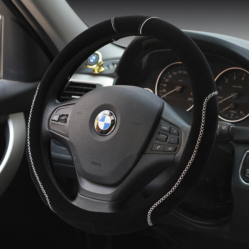 Car plush steering wheel cover