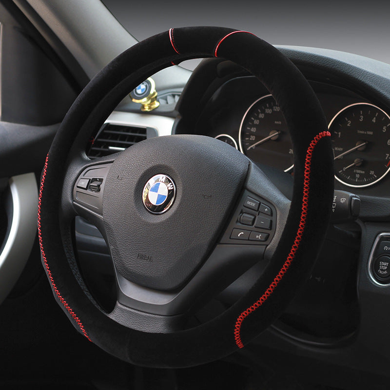 Car plush steering wheel cover